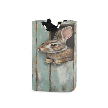 Imagem de xigua Cesto de roupa grande de coelho fofo com alça, cesto de roupas dobrável, cesta de armazenamento dobrável para organização de brinquedos e roupas no quarto, banheiro e lavanderia