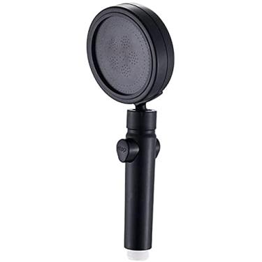 Imagem de YYBOES Chuveiro de cabeça de chuveiro filtro de chuveiro elétrico cabeça de chuveiro chuveiro de alta pressão para aumentar a pressão um toque mercúrio preto, branco e prata pressurizado S