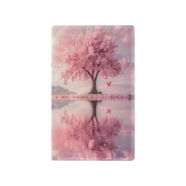 Imagem de CEBUGI Placa de cobertura para interruptor de luz, árvore de cerejeira, frente e verso, capa de placa de parede inquebrável, tamanho padrão 11 x 6 cm