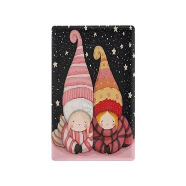 Imagem de Wassud Placa de cobertura para interruptor de luz para duas meninas com chapéus, capas de tomadas duplex, placa de parede decorativa, decoração de casa, sala de estar, quarto