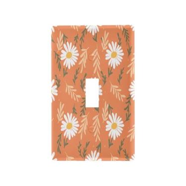 Imagem de Wassud Margaridas placa de cobertura para interruptor de luz decorativa capas de tomada placa de parede para tomadas elétricas interruptor único