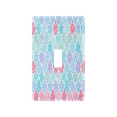 Imagem de Wassud Balanças coloridas pastel, interruptor de luz, placa decorativa para tomada de parede, para tomadas elétricas, interruptor único, 11 x 7 cm