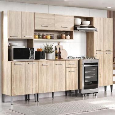 Imagem de Cozinha Completa Arizona Plus Com Armário E Balcão Carraro - Carvalho 