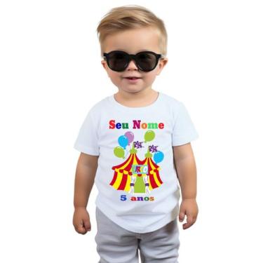 Imagem de Camiseta Circo Festa e Alegria Balões Camisa Personalizada Blusa Infan
