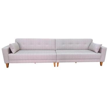 Imagem de Sofá  Gianni Bipartido Tecido Acquablock Pé Trapézio Claro  270cm - 4R