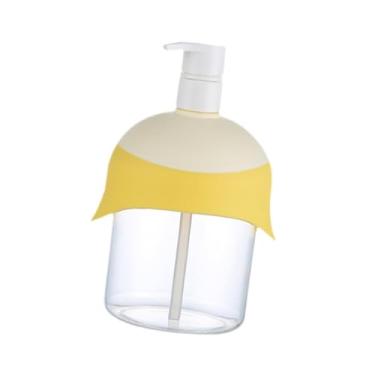 Imagem de MotiveTech Dispensador de sabonete líquido com bomba, frasco transparente e charmoso, espumador de banho, elegante recipiente para sabonete líquido para, Amarelo