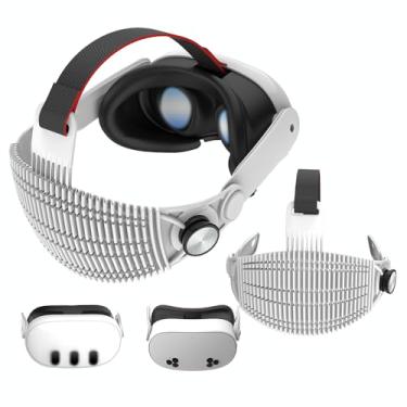 Imagem de JYXEREM Adjustable Head Strap Compatible with Meta Quest 3 / Quest 3S–Ultra-Lightweight 90g VR Accessory, Right-Side Dial Fit, Comfortable Pressure Relief, Breathable & Recline-Friendly Design, White