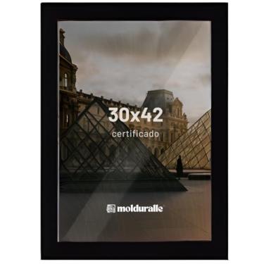 Imagem de Moldura A3 30x42 de Madeira Preto com Vidro para Certificado Quebra-cabeça Diploma Foto Decoração Sala Escritório Premium MOLDURALLE (1, 30 x 42)