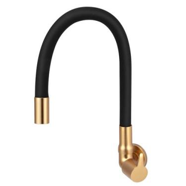 Imagem de Torneira Cozinha Gourmet Flexível Gold Black/Preto Parede - Modelar