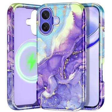 Imagem de Btscase Capa para iPhone 16 [compatível com Magsafe] [proteção contra quedas de nível militar] Capa de telefone magnética à prova de choque fina antiarranhões suave ao toque TPU à prova de choque para