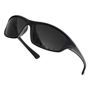 Imagem de grinderPUNCH Óculos de sol esportivos polarizados para homens e mulheres, beisebol, corrida, ciclismo, pesca, golfe, dirigir, óculos de sol, Lente preta polarizada