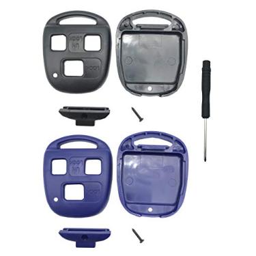 Imagem de Capa para chave de reposição compatível com Lexus ES GS GX IS LS LX RX SC IS300 IS330 ES300 ES330 RX300 RX330 RX330 RX350 LX470 GS300 GS400 GS430 GX470 RX400h SC430 Capa para chave (preta + Azul)