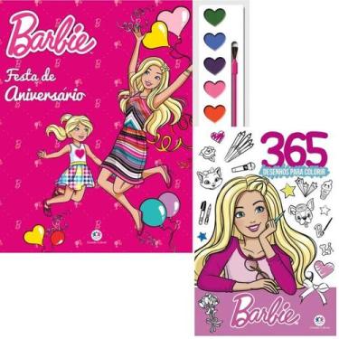 Imagem de Kit Livro Brincando Com Aquarela  Barbie Festa de Aniversário + Barbie