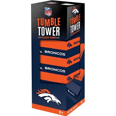 Imagem de MasterPieces Game Day – NFL Denver Broncos – oficialmente licenciado pela Tumble Tower, blocos de madeira de verdade