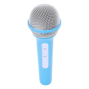 Imagem de Diydeg Microfone Falso, Brinquedo de Microfone de Simulação, Adereços de Falso de Plástico Leve Simulam a Prática de Fala, Brinquedo de karaokê de Natal de Halloween para Fantasias de (Azul)