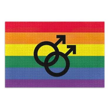 Imagem de Rainbow Gay Pride Flag Puzzles for Adults, Puzzles 500 Piece, Interlock Perfectly, Home Decor Gift Party for Men Women