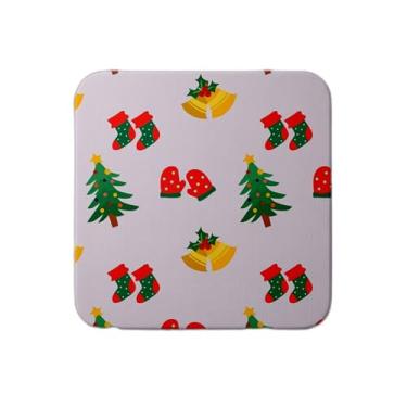 Imagem de Ladrilho Decorativo de Cerâmica Estampa Natalina Com Meias e Luvas