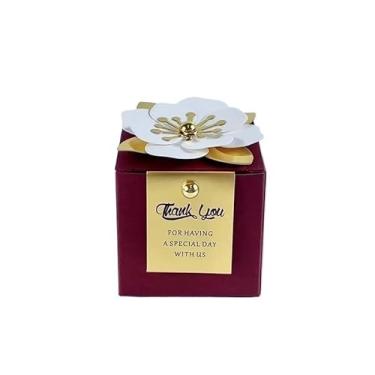 Imagem de GTIANHE-TAN Pequenas caixas de presente para lembrancinhas de festa, pacote a granel, embalagem versátil (vinho, 50 peças_6,5 x 6,5 cm)