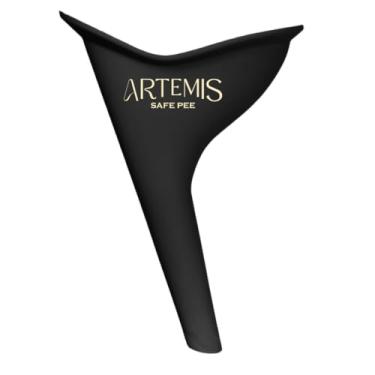 Imagem de Funil Urinário Reutilizável Safe Pee Feminino Portátil de Silicone para Mulheres Ideal para Viagens Acampamento Higiênico e Lavável (Preto)