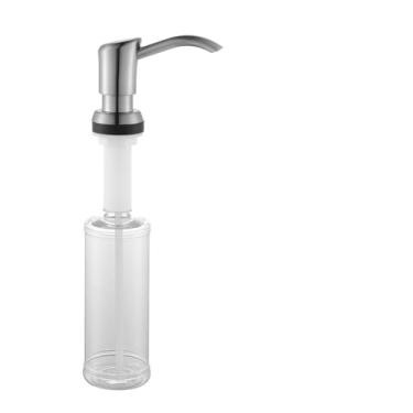 Imagem de Miraga Dispensador de sabão para pia de cozinha, cabeça de bomba ABS de grau de engenharia, refil da parte superior, bancada de pia embutida com garrafa de sabão líquido PET de 350 ml, níquel escovado