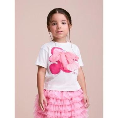 Imagem de T-shirt Mickey e Minnie Com Laço de Tule Animê-Feminino