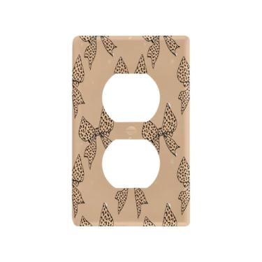 Imagem de Wassud Placa de cobertura para interruptor de luz, arcos de leopardo, capas de tomada decorativas, placa de parede para tomadas elétricas duplex 11 x 6 cm