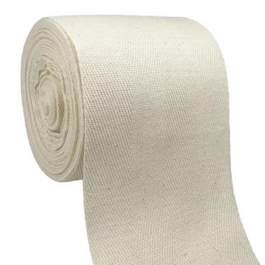 Imagem de Pamir Tong Fita de sarja de algodão de 10 metros para costura, coleira de animal de estimação, decoração doméstica - tiras duráveis de espinha de peixe - fita de encadernação de viés natural e alças