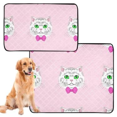 Imagem de Almofadas de xixi laváveis para animais de estimação, almofadas reutilizáveis para animais de estimação, gatos, fofos, rosa claro, filhotes de cachorro, absorventes à prova d'água, tapete para gaiola