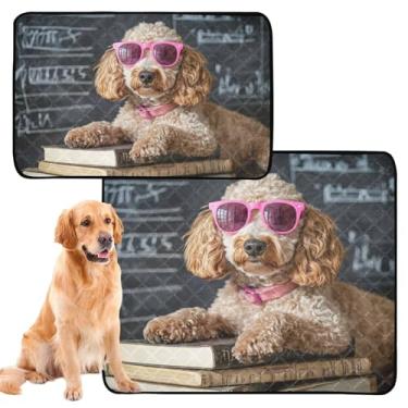 Imagem de TSENQUE Livros engraçados de copos poodle, laváveis, almofadas de xixi reutilizáveis para gatos, almofadas de treinamento de filhotes para cães, à prova d'água, tapete de brinquedo para cães, pequeno