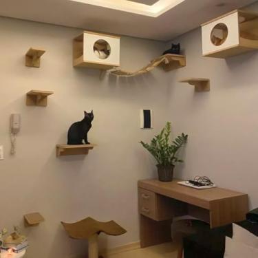 Imagem de Playground Para Gatos 9pçs Já Montados Resistente Com Kit Fixação Premium