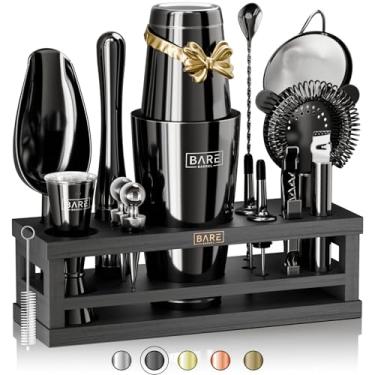 Imagem de BARE BARREL® Mixology Bartender Kit Bar Set | Conjunto de coqueteleira de 16 peças | Ferramentas de mistura de martini barware para bartender em casa | Incluindo 35 cartões de receita | Conjunto de