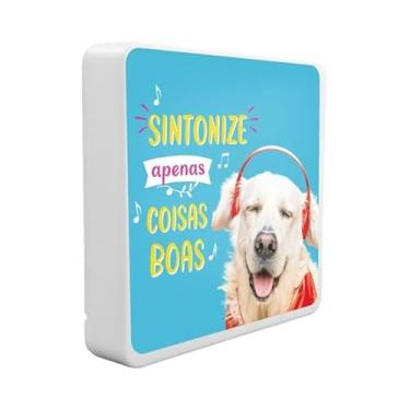 Imagem de Luminária Box Slim LED USB Sintonize Coisas Boas, Branco, 20x18x5 cm, Polietileno, Bivolt, Cabo USB 1,2m