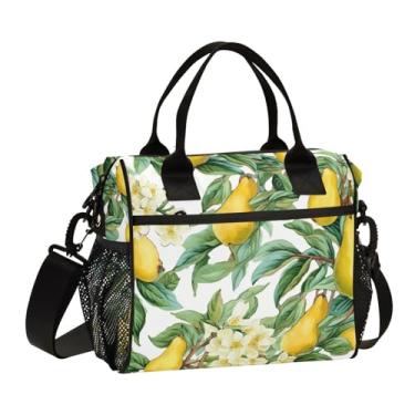 Imagem de GAIGEO Lancheira térmica Fresh Plum Trees Peras para adultos, lancheira de ombro, lancheira de viagem, P