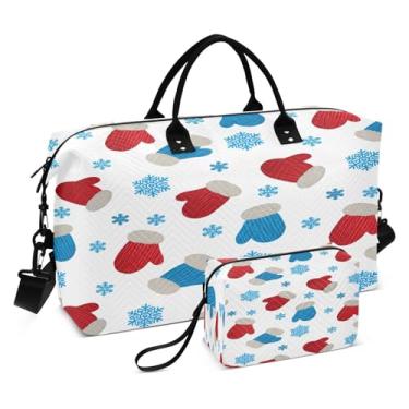 Imagem de CEBUGI Bolsa feminina acolchoada com floco de neve, grande, para viagem, fim de semana, hospitalar para trabalho de parto e parto