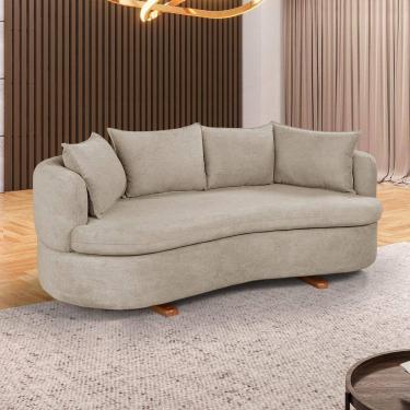 Imagem de Sofa 4 Lugares Boucle M-204 2m Living Estofados Martins Bougle Bege Claro