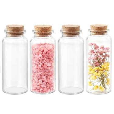 Imagem de BLMHTWO Mini frascos de vidro de 30 ml com cortiça, garrafas minúsculas transparentes com frascos de vidro de cortiça, mini jarra extra com tampas para projetos de arte faça você mesmo, joias