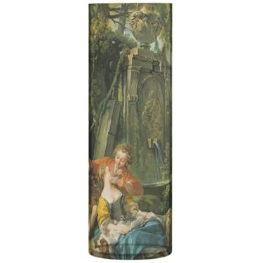 Imagem de François Boucher Shepherds Vasos cilíndricos de pintura para centros de mesa vaso de flores redondo bonito impressão personalizada decoração de casa sala de estar, 30 cm x 9,9 cm