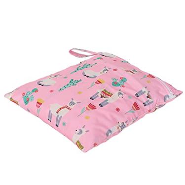Imagem de Cryfokt Saco de Fraldas de Pano para bebê, Bonito, à Prova D'água, Reutilizável, Sacos Secos e Molhados Com 2 Bolsos Com Zíper, para Armazenamento de Viagem (cavalo de lama de grama)