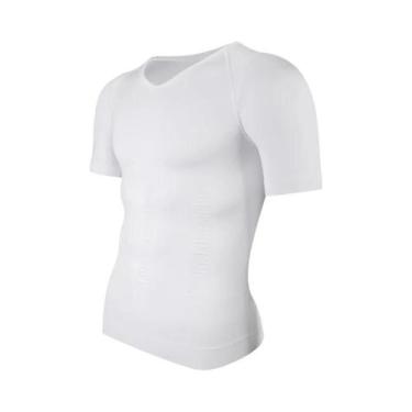 Imagem de Camiseta Modeladora Masculina De Compressão Com Decote Em V Para Contr