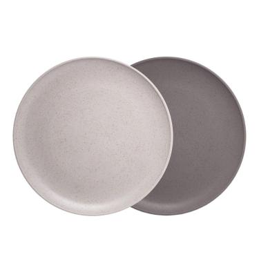 Imagem de Jogo 2 Pratos De Sobremesa Em Fibra De Pinho E Pp Cores Sortidas Inquebrável Wolff 19,5cm