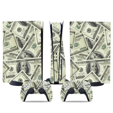 Imagem de Película de decalque para disco Ps5, capa adesiva de vinil de corpo inteiro para console e controle PlayStation 5 (edição de disco Dollar, PS5)