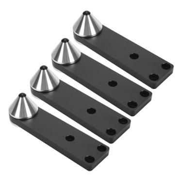 Imagem de Jopwkuin Pés de Ponta de Alto-falante Em Liga de Alumínio Pés de Isolamento à Prova de Choque para Subwoofer 4 Unidades, Melhoram a Qualidade do Som para Estante, Subwoofer, Preto