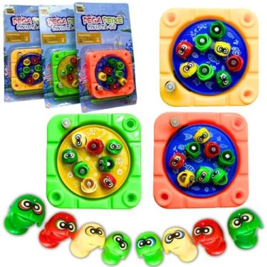 Imagem de Kit 15 Pega Peixe C/Imã Brinquedo Pescaria Com Vara Corda