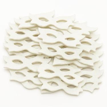 Imagem de 50 Mini Máscaras de EVA para Carnaval, Decoração de Festas, Acessórios para Pets, Multicoloridas, Kit com Várias Unidades (Branco)