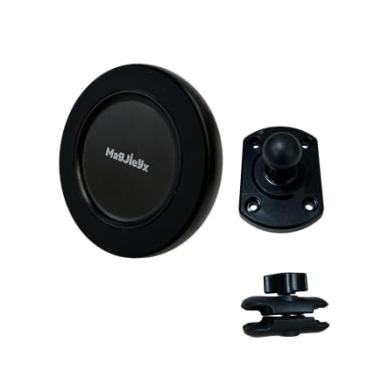 Imagem de MAGJIEYX Suporte magnético de parede para iPad, suporte de tablet com anel de metal, universal para armário de cozinha, escritório, casa, base perfurada de 360°, suporte ajustável em vários ângulos