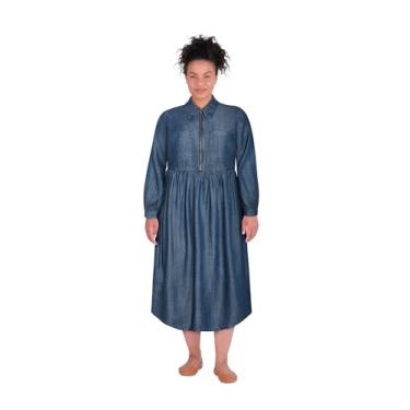 Imagem de City Chic Vestido feminino plus size - Finn, Lavagem escura, 50