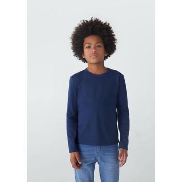 Imagem de Camiseta  Infantil  Manga Longa Tam 1 A 16 - Hering Kids, 002, Azul