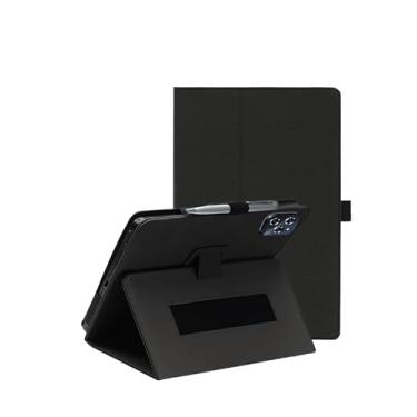 Imagem de Capa para tablet Zenva T90 de 11 polegadas, capa dobrável de couro sintético FJIASTB com suporte para caneta e alça de pulso, portátil para viagens de negócios (preto)