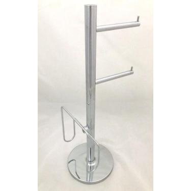 Imagem de Papeleira De Chao Redonda Dupla Com Revisteiro 4033 - Edmetal