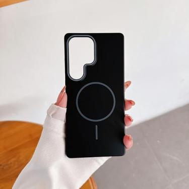 Imagem de Capa magnética fina e fosca de luxo para Samsung Galaxy S25 Plus S24 S23 S22 S21 Note 20 (Para S25 Plus/Preta)